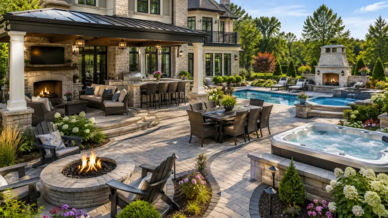 outdoor year-round space custom designed by Seasonal Landscape Solutions